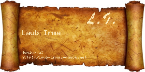 Laub Irma névjegykártya