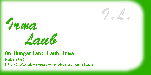 irma laub business card